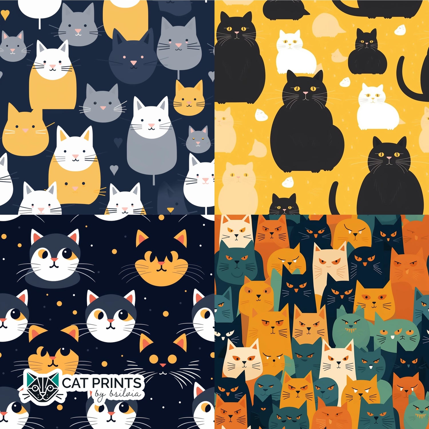 Cat Patterns Print