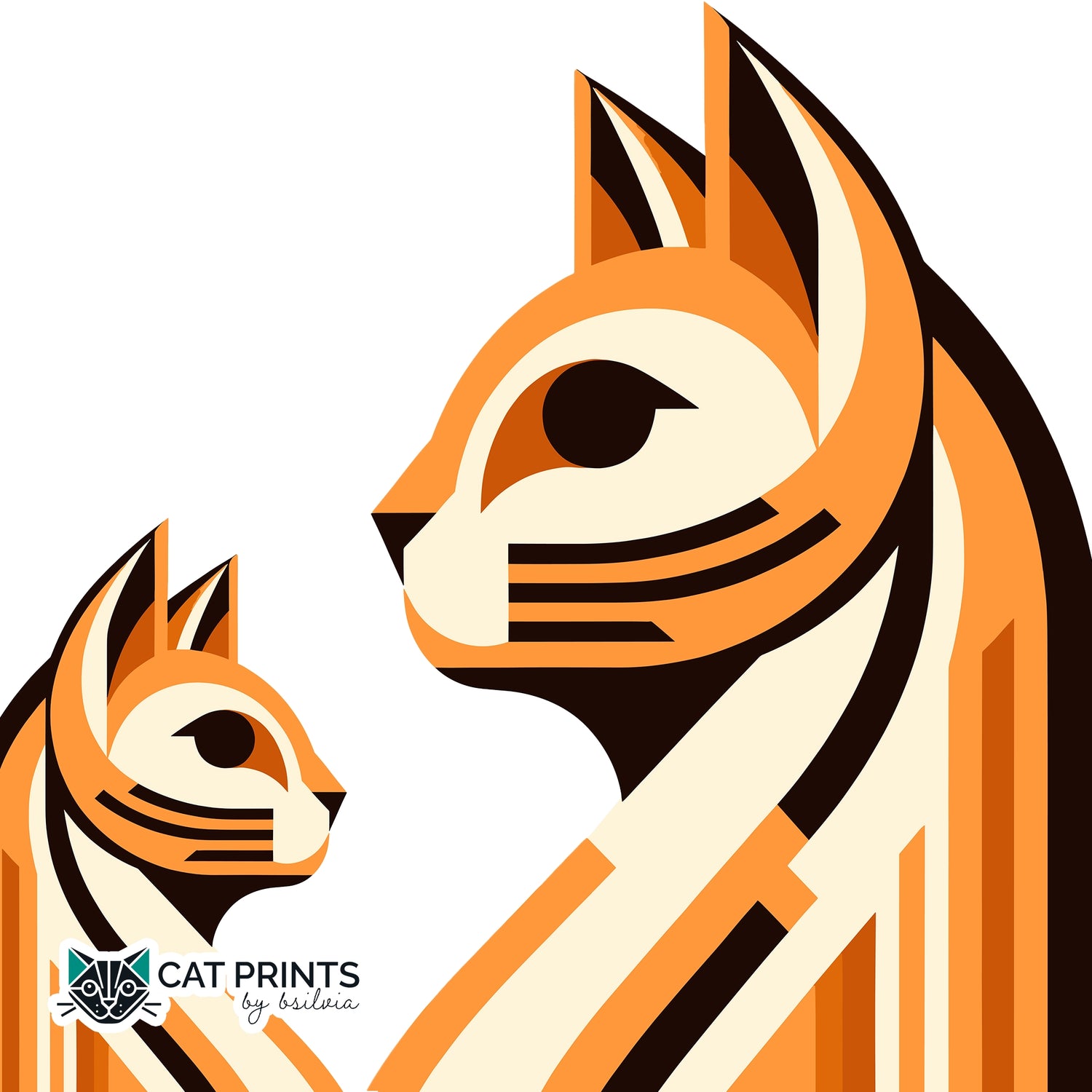 Art Deco Cat Prints