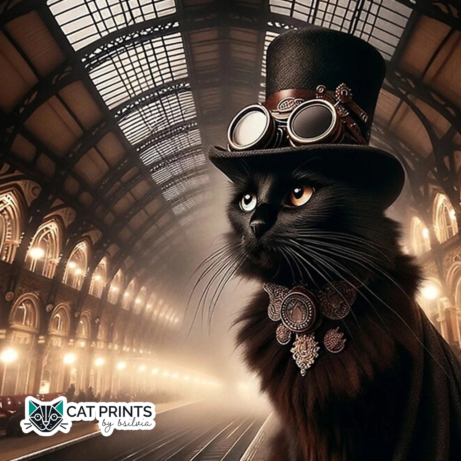 Steampunk Cat Prints