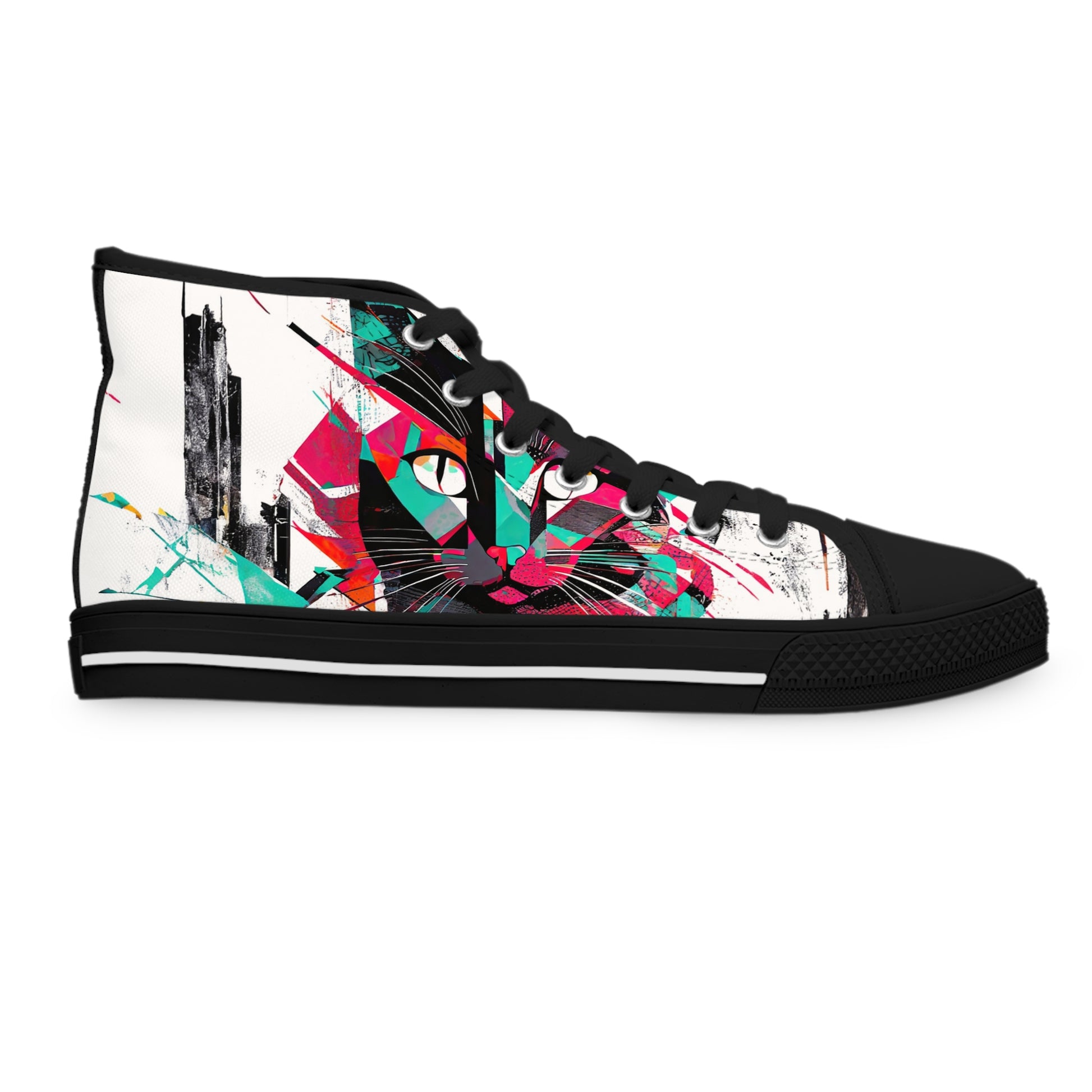 Cat Walkin' Wonders: Fierce Feline High Top Sneakers for Women