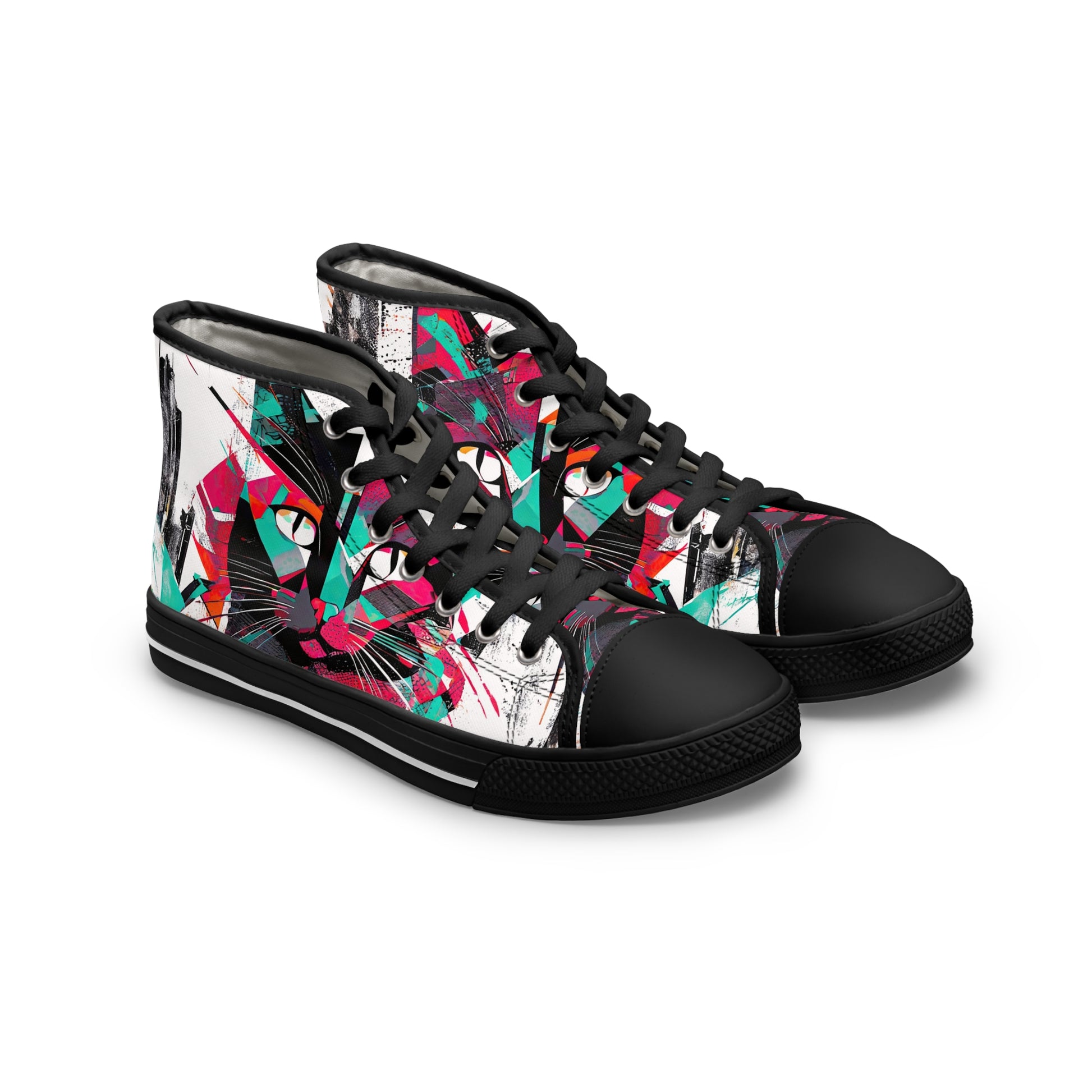 Cat Walkin' Wonders: Fierce Feline High Top Sneakers for Women