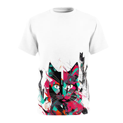 Catitude in Color: Bold Cat Tee for Fierce Feline Fans, Unisex Cut & Sew Tee