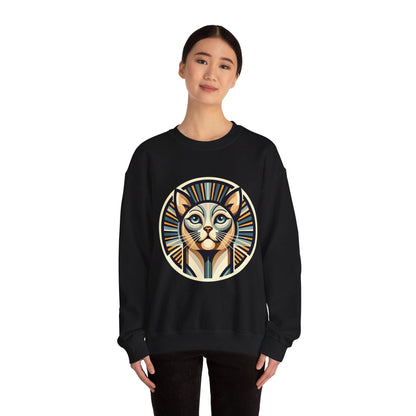 Art Deco Cat Crewneck Sweatshirt