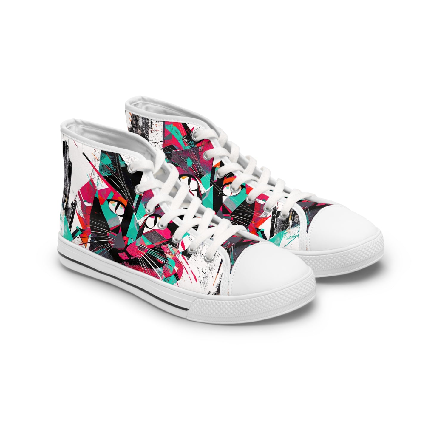 Cat Walkin' Wonders: Fierce Feline High Top Sneakers for Women