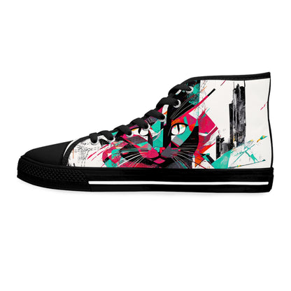 Cat Walkin' Wonders: Fierce Feline High Top Sneakers for Women