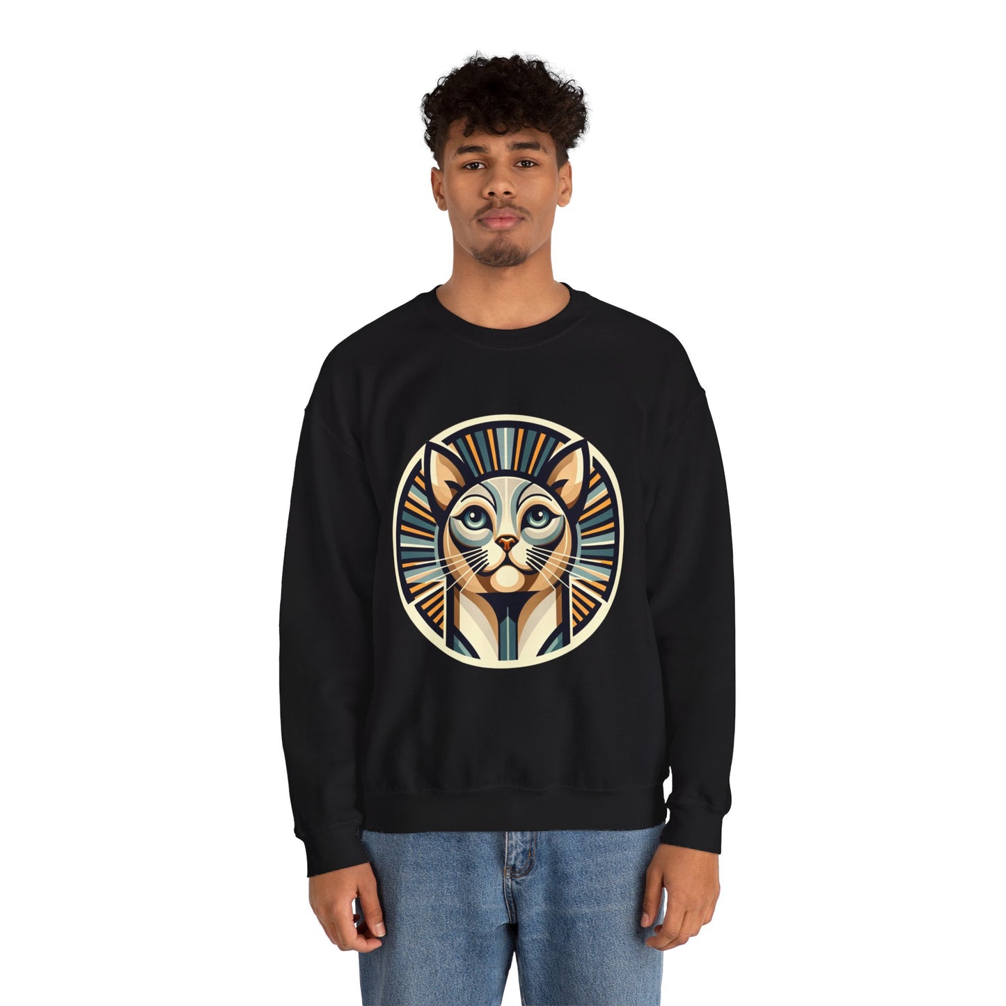 Art Deco Cat Crewneck Sweatshirt