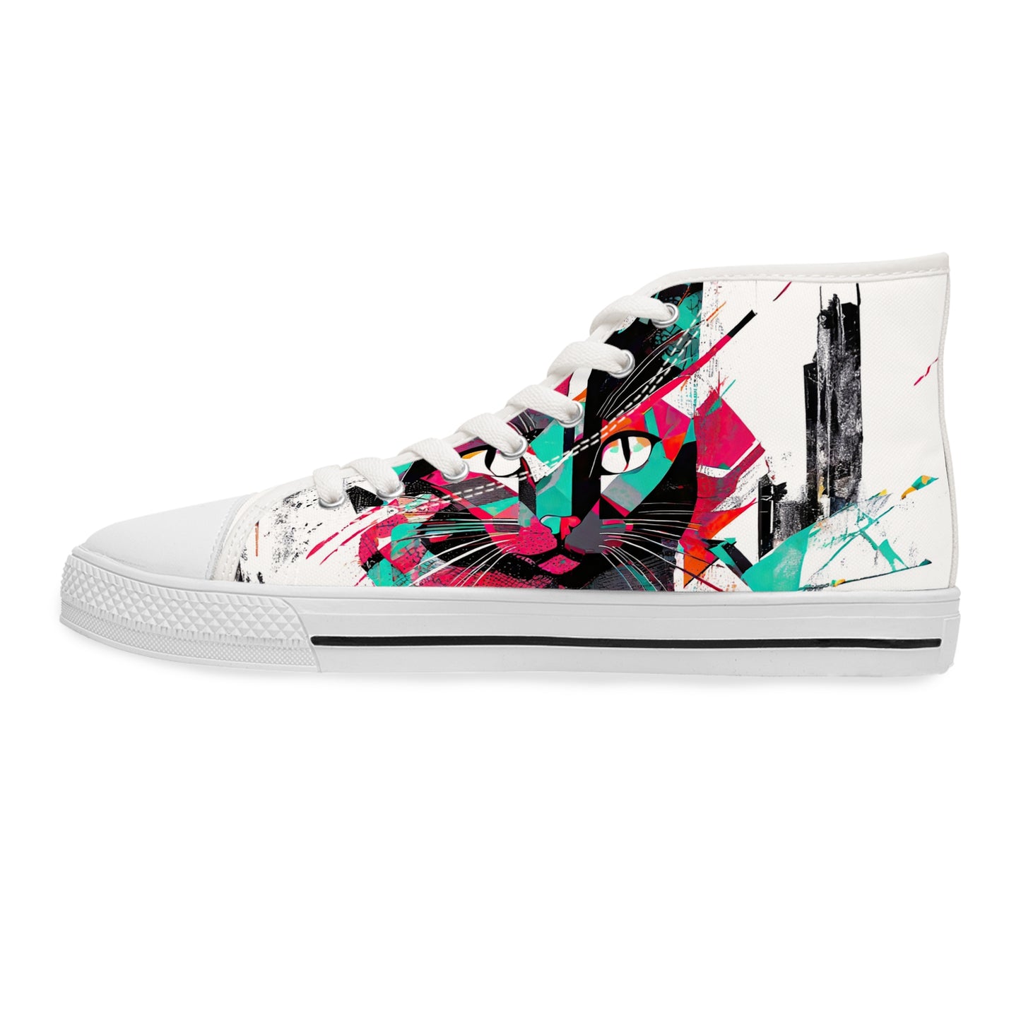 Cat Walkin' Wonders: Fierce Feline High Top Sneakers for Women