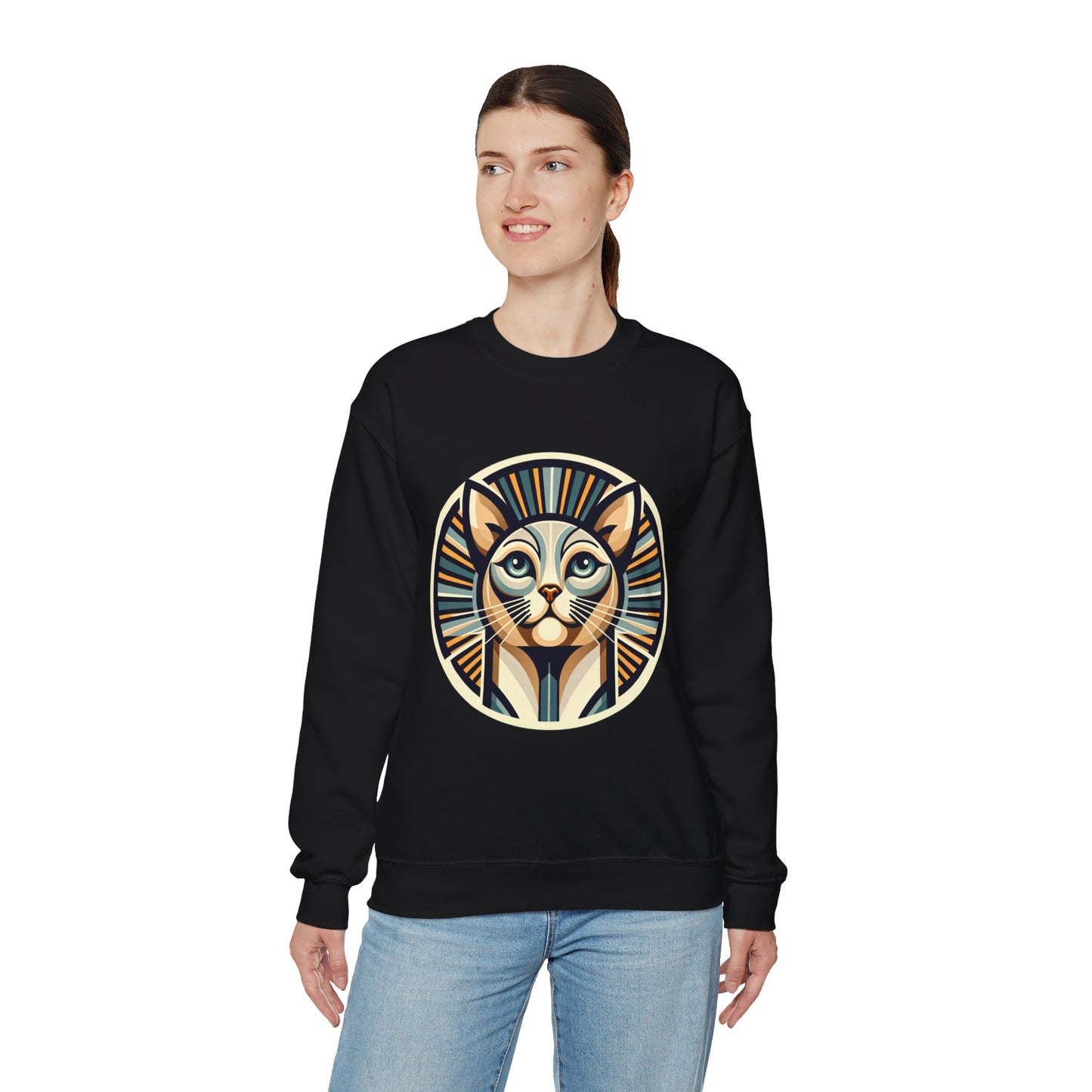 Art Deco Cat Crewneck Sweatshirt