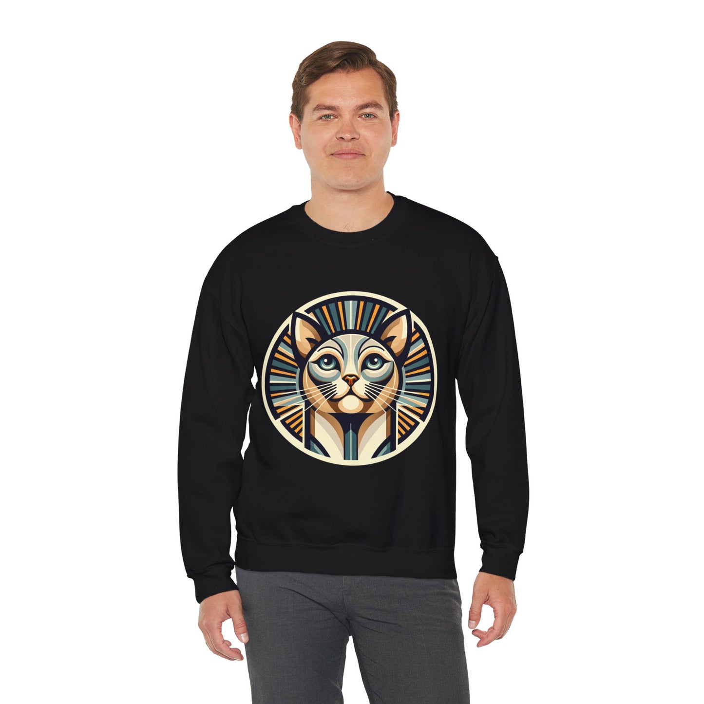 Art Deco Cat Crewneck Sweatshirt