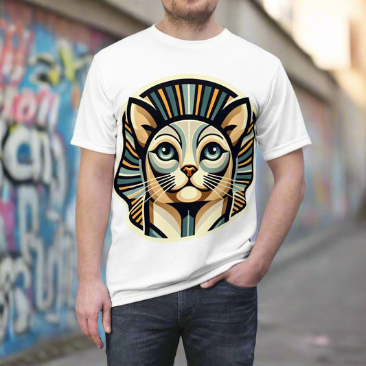 Feline Chic: Unisex Art Deco Unisex Cat Tee