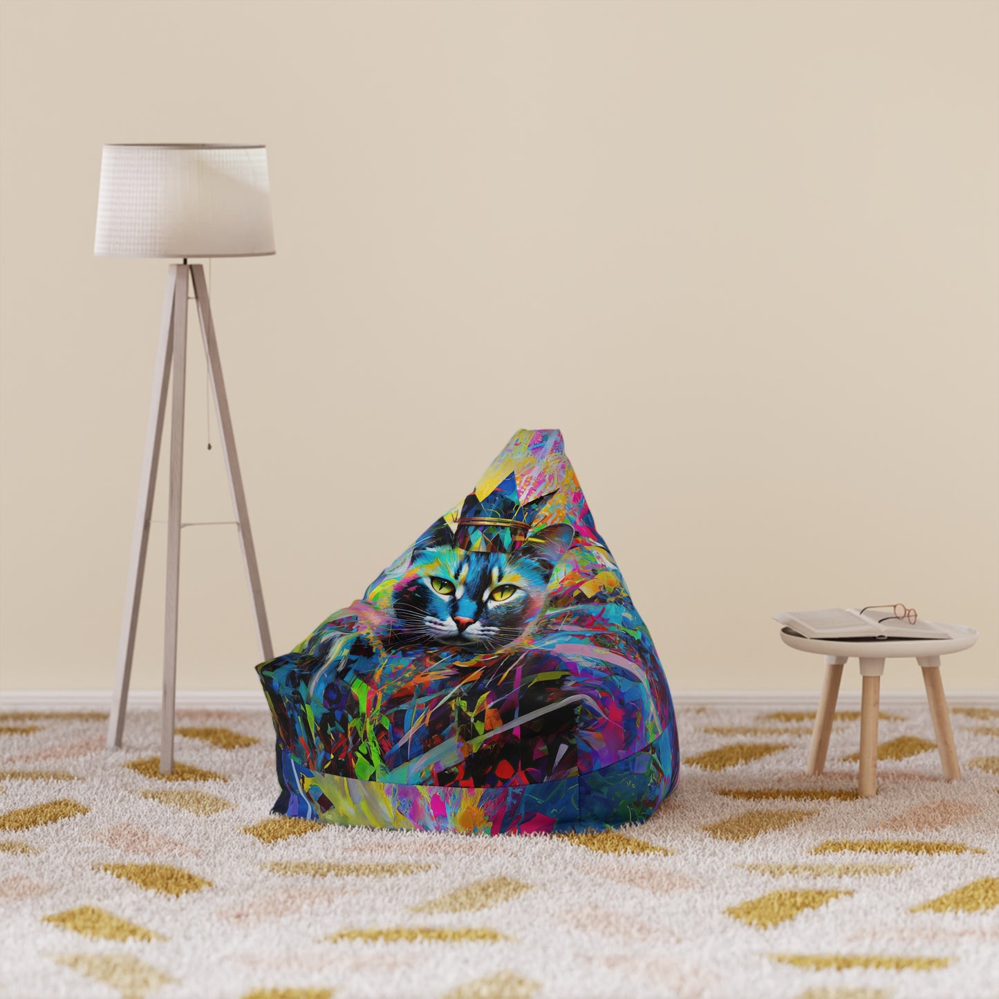 Purr-fect Comfort: Maximalist Cat Bean Bag Chair Cover