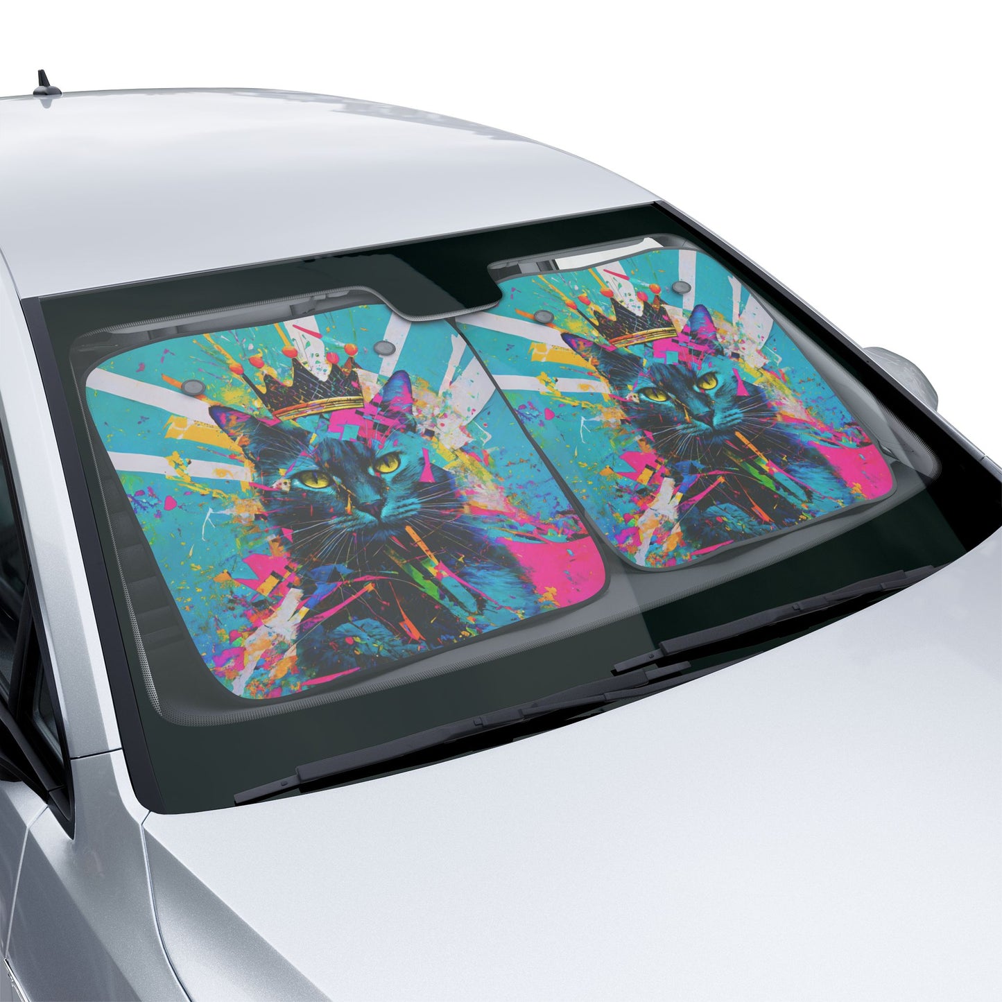 Purr-fectly Cool: Maximalist Cat Car Sun Shades