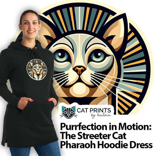 Purrfection in Motion: The Streeter Cat Pharaoh Hoodie Dress