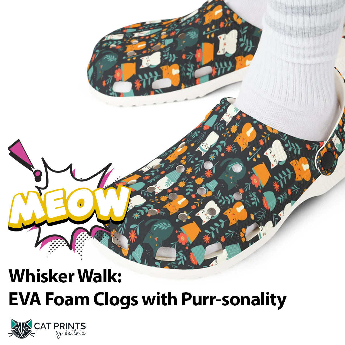 Whisker Walk: EVA Foam Clogs with Purr-sonality